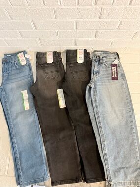 wonder nation Kids Jeans Pack - Black and Light Blue Denim